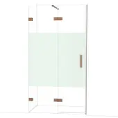 Maxaro Diamond Douchedeur | 110 cm Glanzend koper Helder met matte strook Draaideur