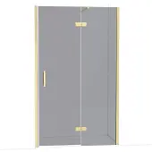 Maxaro Diamond Douchedeur | 120 cm Glanzend lichtgoud Rookglas Draaideur
