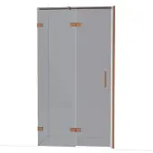 Maxaro Diamond Douchedeur | 110 cm Glanzend koper Rookglas Draaideur