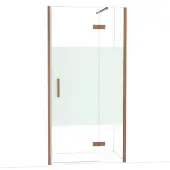 Maxaro Diamond Douchedeur | 100 cm Glanzend koper Helder met matte strook Draaideur