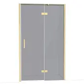 Maxaro Diamond Douchedeur | 120 cm Glanzend lichtgoud Rookglas Draaideur