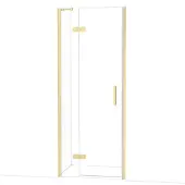 Maxaro Diamond Douchedeur | 80 cm Glanzend lichtgoud Helder glas Draaideur