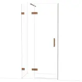 Maxaro Diamond Douchedeur | 100 cm Glanzend koper Helder glas Draaideur