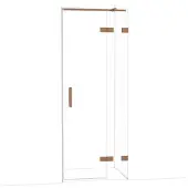 Maxaro Diamond Douchedeur | 80 cm Glanzend koper Helder glas Draaideur