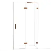 Maxaro Diamond Douchedeur | 110 cm Glanzend koper Helder glas Draaideur