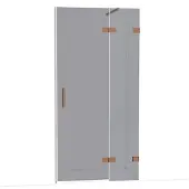 Maxaro Diamond Douchedeur | 100 cm Glanzend koper Rookglas Draaideur