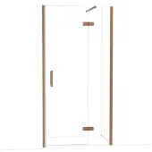 Maxaro Diamond Douchedeur | 100 cm Glanzend koper Helder glas Draaideur
