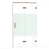 Maxaro Diamond Douchedeur | 110 cm Glanzend koper Helder met matte strook Draaideur