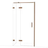 Maxaro Diamond Douchedeur | 100 cm Glanzend koper Helder glas Draaideur