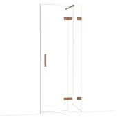 Maxaro Diamond Douchedeur | 80 cm Glanzend koper Helder glas Draaideur