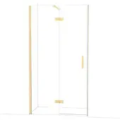 Maxaro Diamond Douchedeur | 110 cm Glanzend lichtgoud Helder glas Draaideur