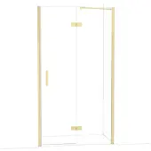 Maxaro Diamond Douchedeur | 110 cm Glanzend lichtgoud Helder glas Draaideur
