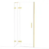 Maxaro Diamond Douchedeur | 90 cm Glanzend lichtgoud Helder glas Draaideur