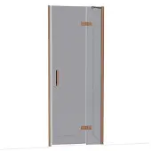 Maxaro Diamond Douchedeur | 80 cm Glanzend koper Rookglas Draaideur