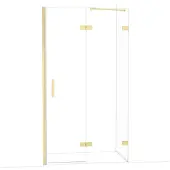 Maxaro Diamond Douchedeur | 110 cm Glanzend lichtgoud Helder glas Draaideur