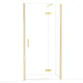 Maxaro Diamond Douchedeur | 100 cm Glanzend lichtgoud Helder glas Draaideur