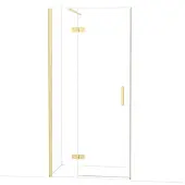 Maxaro Diamond Douchedeur | 100 cm Glanzend lichtgoud Helder glas Draaideur