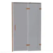 Maxaro Diamond Douchedeur | 120 cm Glanzend koper Rookglas Draaideur