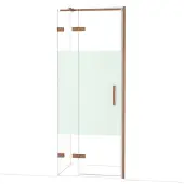 Maxaro Diamond Douchedeur | 80 cm Glanzend koper Helder met matte strook Draaideur