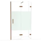 Maxaro Diamond Douchedeur | 110 cm Glanzend koper Helder met matte strook Draaideur