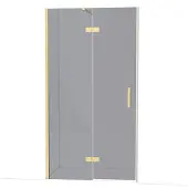 Maxaro Diamond Douchedeur | 110 cm Glanzend lichtgoud Rookglas Draaideur