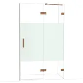 Maxaro Diamond Douchedeur | 120 cm Glanzend koper Helder met matte strook Draaideur