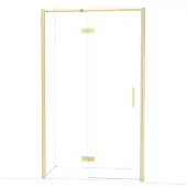 Maxaro Diamond Douchedeur | 120 cm Glanzend lichtgoud Helder glas Draaideur
