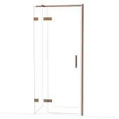 Maxaro Diamond Douchedeur | 90 cm Glanzend koper Helder glas Draaideur