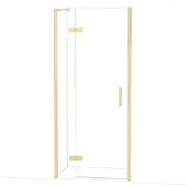 Maxaro Diamond Douchedeur | 90 cm Glanzend lichtgoud Helder glas Draaideur