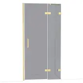 Maxaro Diamond Douchedeur | 100 cm Glanzend lichtgoud Rookglas Draaideur