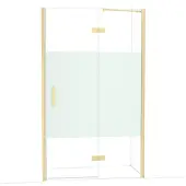Maxaro Diamond Douchedeur | 120 cm Glanzend lichtgoud Helder met matte strook Draaideur