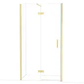 Maxaro Diamond Douchedeur | 110 cm Glanzend lichtgoud Helder glas Draaideur