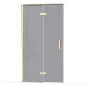 Maxaro Diamond Douchedeur | 110 cm Glanzend lichtgoud Rookglas Draaideur