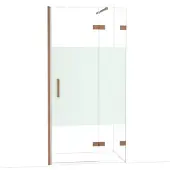 Maxaro Diamond Douchedeur | 100 cm Glanzend koper Helder met matte strook Draaideur