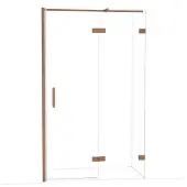 Maxaro Diamond Douchedeur | 120 cm Glanzend koper Helder glas Draaideur