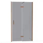 Maxaro Diamond Douchedeur | 110 cm Glanzend koper Rookglas Draaideur
