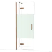 Maxaro Diamond Douchedeur | 80 cm Glanzend koper Helder met matte strook Draaideur