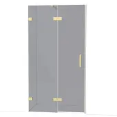 Maxaro Diamond Douchedeur | 110 cm Glanzend lichtgoud Rookglas Draaideur