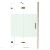 Maxaro Diamond Douchedeur | 120 cm Glanzend koper Helder met matte strook Draaideur