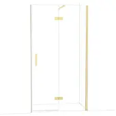 Maxaro Diamond Douchedeur | 110 cm Glanzend lichtgoud Helder glas Draaideur