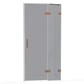 Maxaro Diamond Douchedeur | 100 cm Glanzend koper Rookglas Draaideur