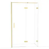 Maxaro Diamond Douchedeur | 120 cm Glanzend lichtgoud Helder glas Draaideur