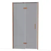 Maxaro Diamond Douchedeur | 110 cm Glanzend koper Rookglas Draaideur