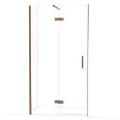 Maxaro Diamond Douchedeur | 110 cm Glanzend koper Helder glas Draaideur