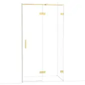 Maxaro Diamond Douchedeur | 110 cm Glanzend lichtgoud Helder glas Draaideur