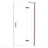 Maxaro Diamond Douchedeur | 100 cm Glanzend koper Helder glas Draaideur
