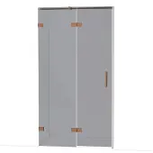Maxaro Diamond Douchedeur | 110 cm Glanzend koper Rookglas Draaideur
