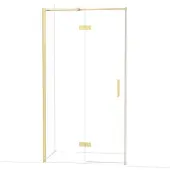 Maxaro Diamond Douchedeur | 110 cm Glanzend lichtgoud Helder glas Draaideur