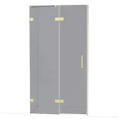 Maxaro Diamond Douchedeur | 110 cm Glanzend lichtgoud Rookglas Draaideur