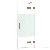 Maxaro Diamond Douchedeur | 80 cm Glanzend koper Helder met matte strook Draaideur